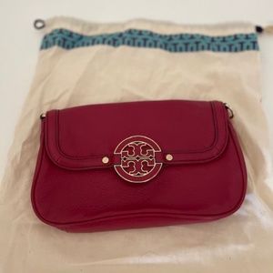 Tory Burch Mini Crossbody Fuchsia Leather Bag